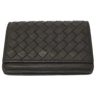 ボッテガヴェネタ(Bottega Veneta)のBOTTEGA VENETA ボッテガヴェネタ イントレチャート レザー カードケース ブラウン(名刺入れ/定期入れ)