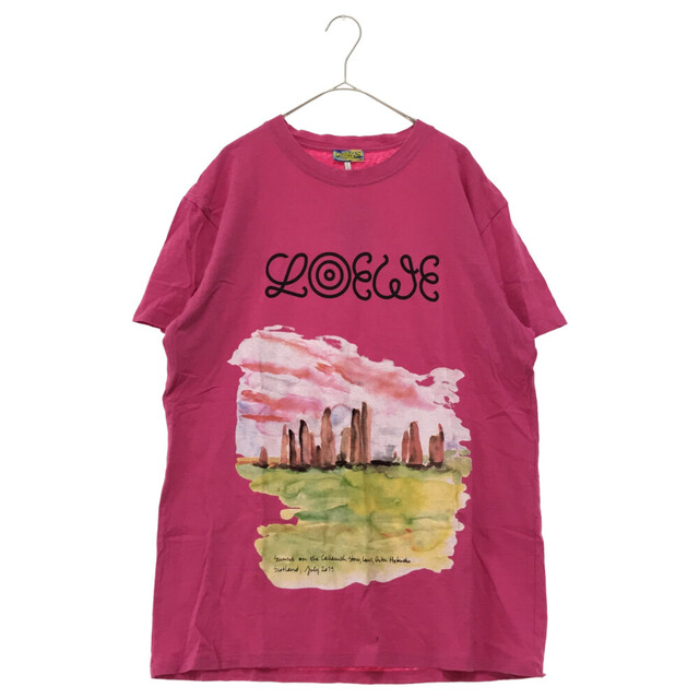 LOEWE ロエベ Watercolor Print Graphic Tee In Pink ウォーターカラー