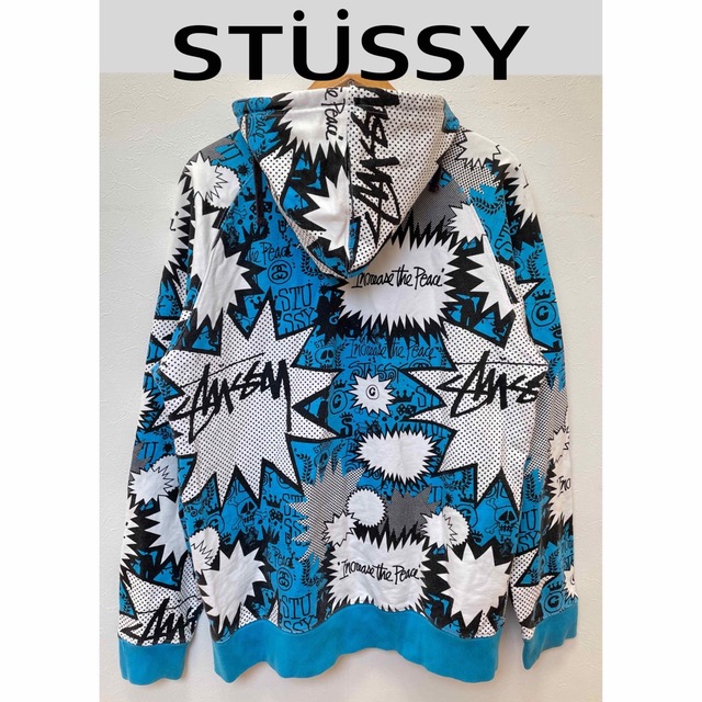 STUSSY パーカー 吹き出し シャドウマン クラウン ダイス スカル