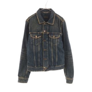 サンローランパリ  13SS  315430 YU068 ユーズド加工カットオフノーカラーデニムジャケット  メンズ XS