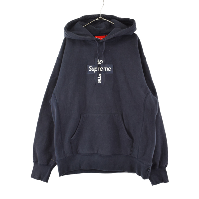 SUPREME シュプリーム 20AW Cross Box Logo Hooded Sweatshirt クロスボックスロゴフーディー プルオーバーパーカー ネイビー Supreme 国内最安値!