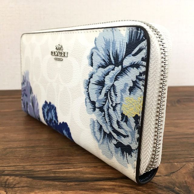 未使用品 COACH ジップウォレット ホワイト 花柄 450 | www.ofa.sg