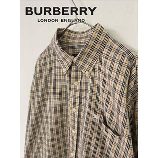 バーバリー(BURBERRY)のBURBERRY ノバチェック ボタンダウン シャツ 美品(シャツ)