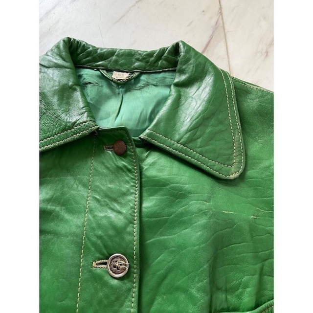 vintage 50s ユーロヴィンテージ カメレオングリーン レザー vintage 50s ユーロヴィンテージ カメレオングリーン レザー