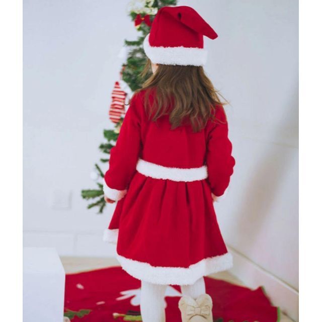 【90サイズ】クリスマス コスプレ キッズ サンタ 帽子 女の子 子供服