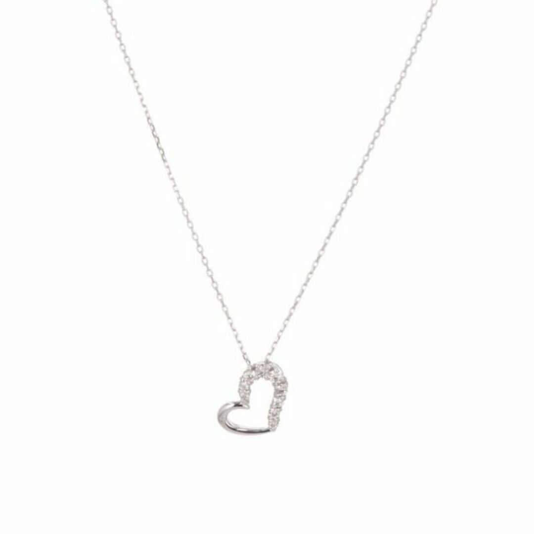 K18 ホワイトゴールド 0.1ct ダイヤモンド ネックレス - ネックレス