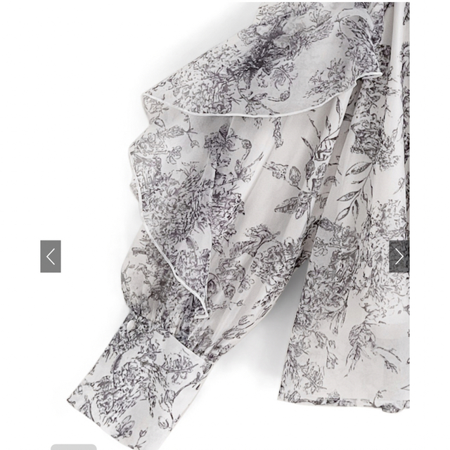 GRL(グレイル)の【GRL】花柄フリルボウタイオーガンジーブラウス   レディースのトップス(シャツ/ブラウス(長袖/七分))の商品写真