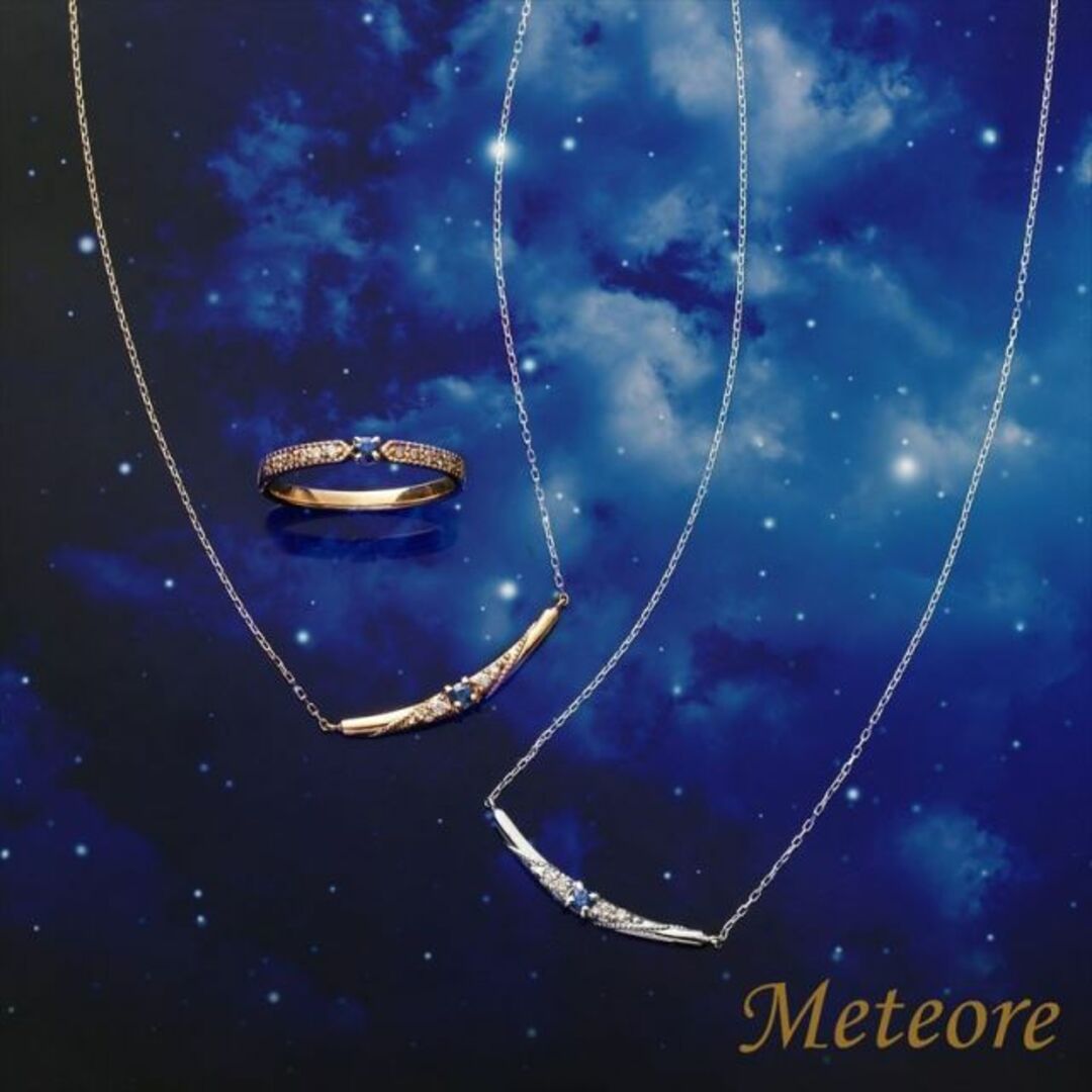 Meteore2022 メテオール K10 イエローゴールド YG サファイア ダイヤモンド ピンキーリング #04 レディースのアクセサリー(リング(指輪))の商品写真
