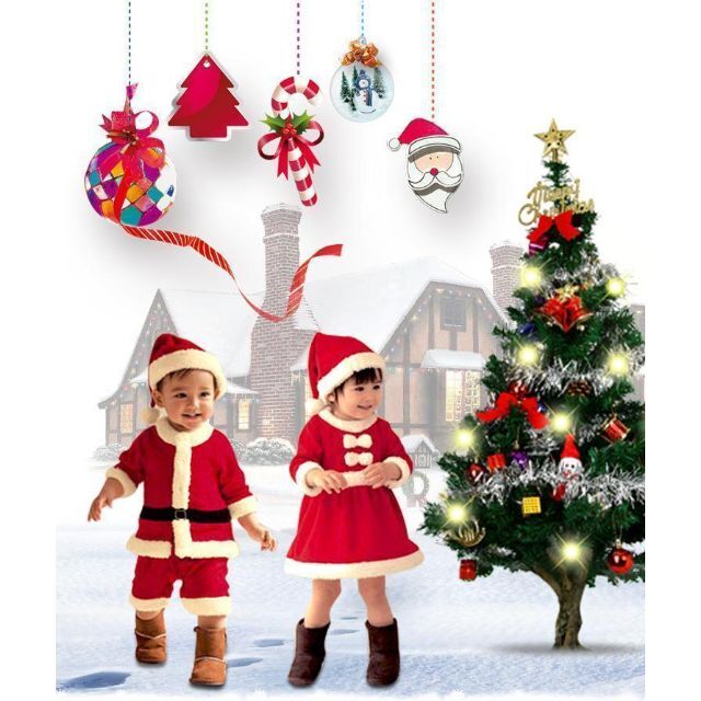【110サイズ】クリスマス コスプレ キッズ サンタ 帽子 女の子 子供服