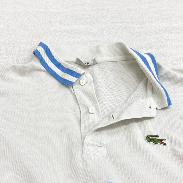 LACOSTE 半袖 刺繍ロゴ 白ワニ ポロシャツ フランス グリーン 古着