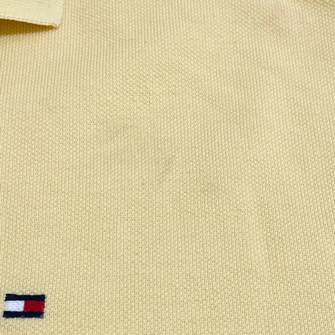 TOMMY HILFIGER(トミーヒルフィガー)のUS古着 トミーヒルフィガー TOMMY HILFIGER 鹿の子 ポロシャツ 半袖 ワンポイント 刺繍 サイズ：メンズ XXL ビッグサイズ イエロー【中古】 メンズのトップス(ポロシャツ)の商品写真