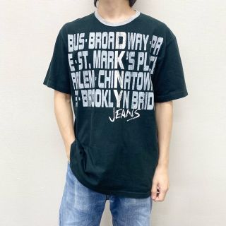 US古着 DKNY JEANS ダナギャラン ニューヨーク Tシャツ 半袖 プリント サイズ：メンズ M ブラック×グレー【中古】(Tシャツ/カットソー(半袖/袖なし))