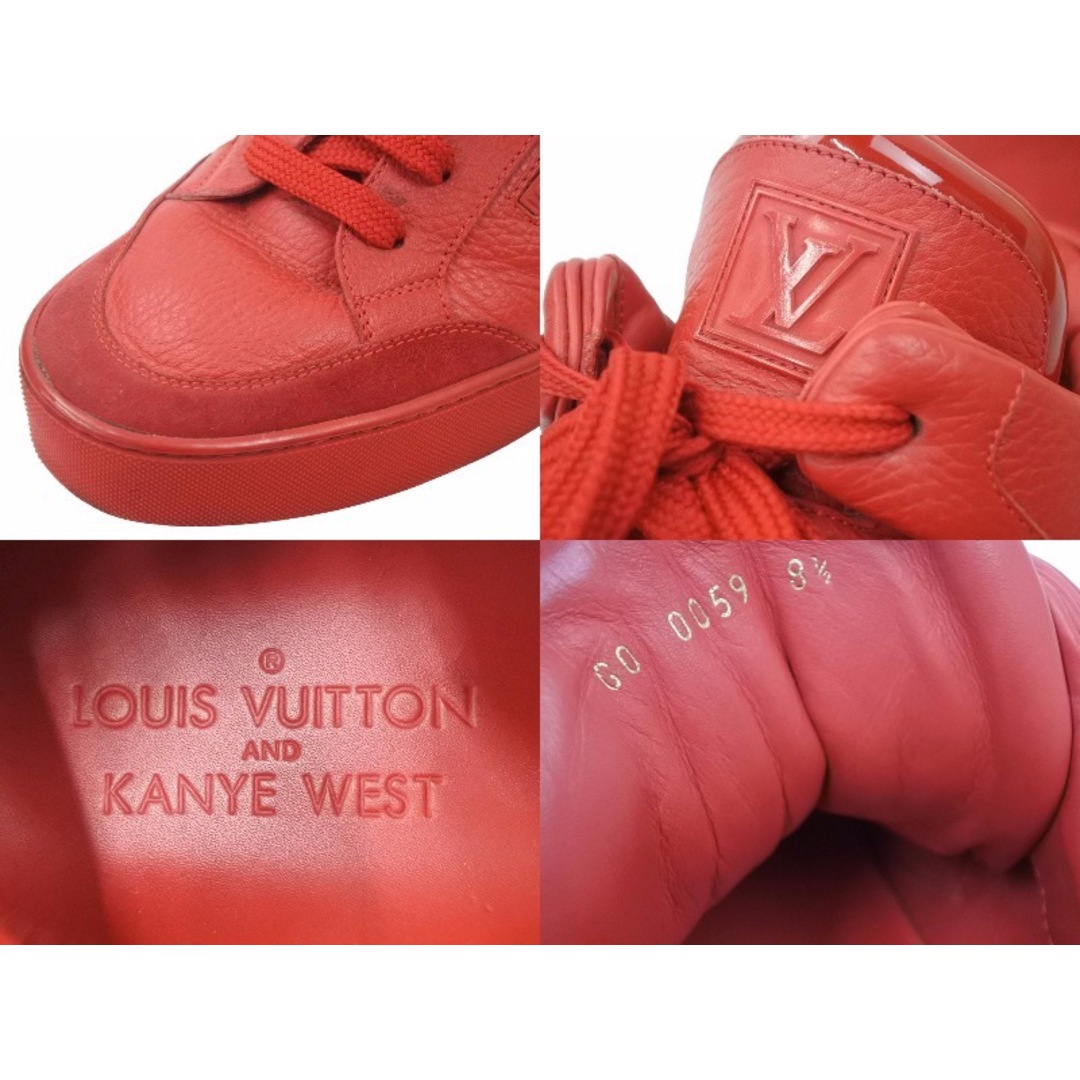 極美品 LOUIS VUITTON × KANYE WEST ルイヴィトン × カニエウエスト DONS ドンズ スニーカー レッド サイズ 8ハーフ  48113 8