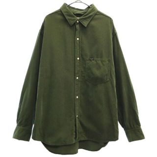 ヤヌーク(YANUK)のヤヌーク 日本製 長袖 コーデュロイ シャツ L グリーン YANUK コットンシャツ メンズ 【中古】  【230410】(シャツ)