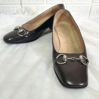 グッチ(Gucci)のGUCCI グッチ　パンプス　ヒール　ブラウン　レザー　ホースビット(ハイヒール/パンプス)