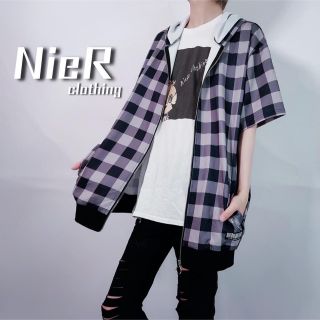 ニーアクロージング(NieR Clothing)のギンガムチェックHALF SLEEVE ZIP OUTER(パーカー)