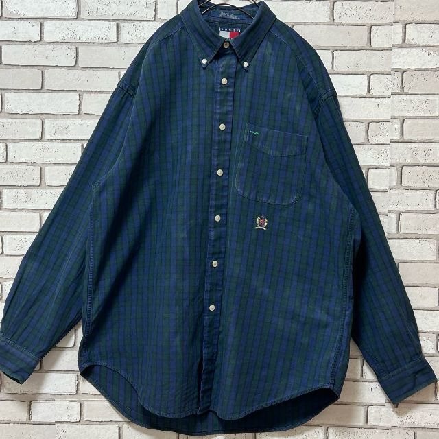 TOMMY HILFIGER - レア TOMMY HILFIGER 長袖BDシャツ チェック柄 刺繍