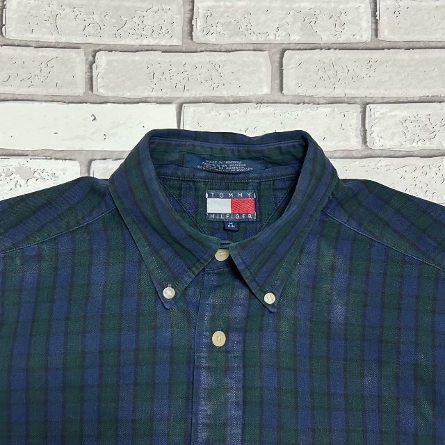 TOMMY HILFIGER - レア TOMMY HILFIGER 長袖BDシャツ チェック柄 刺繍