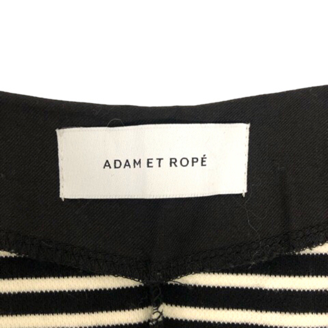 Adam et Rope'(アダムエロぺ)のアダムエロペ ワンピース Vネック ボーダー 長袖 ひざ丈 38 黒 白 ※MZ レディースのレディース その他(その他)の商品写真