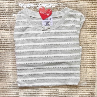 border ribbon girly long T-shirt (gray)(Tシャツ(長袖/七分))