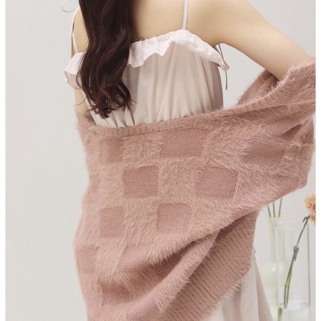 muguet shaggy knit ensemble pink