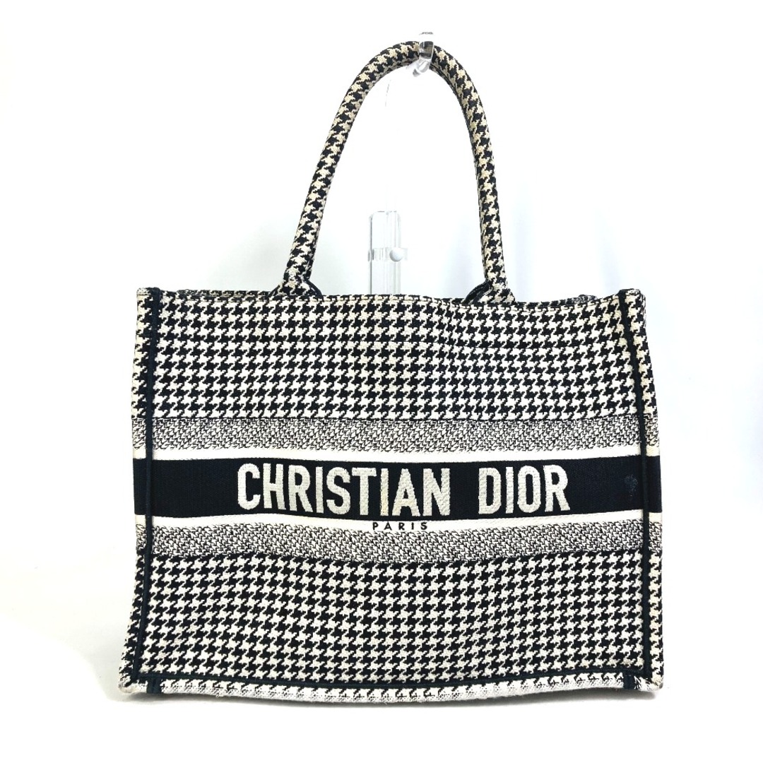 ディオール Dior ブックトート ミディアム ロゴ M1296ZTQT_M911 千鳥格子 カバン ショルダーバッグ 肩掛け トートバッグ キャンバス ブラック