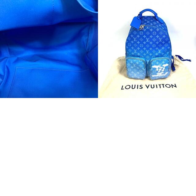 ルイヴィトン LOUIS VUITTON バックパック・マルチポケット M45441 モノグラムクラウズ バッグ リュックサック キャンバス ブルー 美品