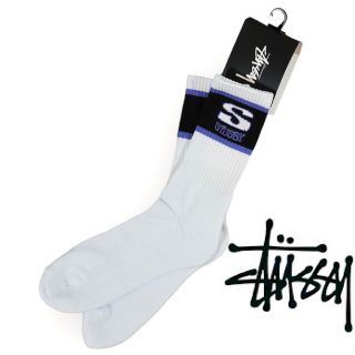 ステューシー(STUSSY)の希少レア Stussy ステューシー Sロゴソックス ホワイトPU　海外限定(ソックス)