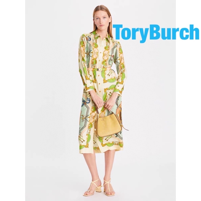 ❇️ToryBurch正規23早春新作トリーバーチプリントシャツワンピース