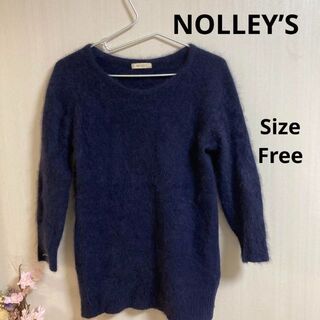 ノーリーズ(NOLLEY'S)の9a211 NOLLEY’S レディース　アンゴラセーター　毛100% 青紫色(ニット/セーター)