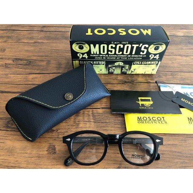 MOSCOT LEMTOSH 46 BLACK 度なしクリア・カラー付 - サングラス/メガネ