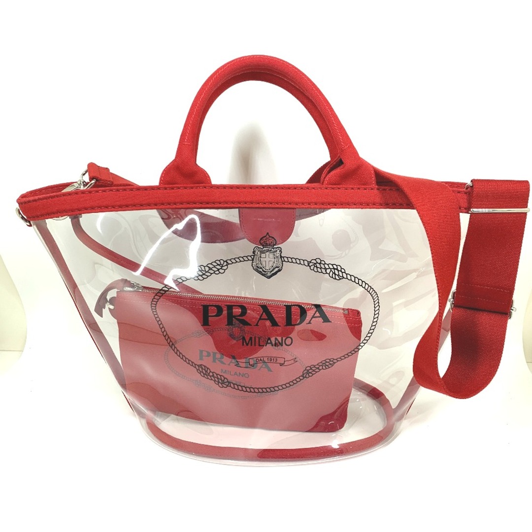 プラダ PRADA カナパ ミニ 2WAY トート バッグ グロメット レッド