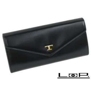 トッズ(TOD'S)の【最終値下げ 5/28日 01：59まで】■美品■　トッズ T タイムレス ジップ アラウンド 長財布 ブラック 箱 【A72571】(財布)