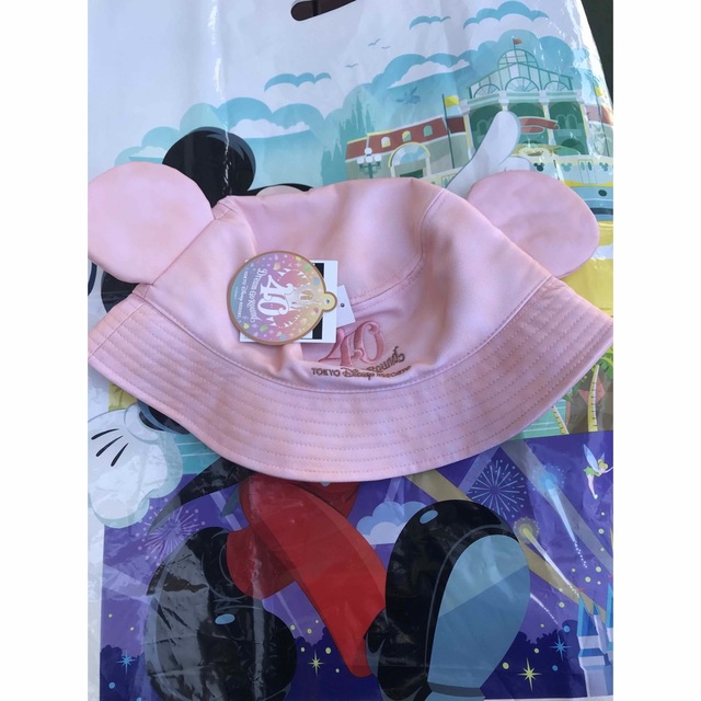 【限定品】40周年記念　ディズニー　帽子　ピンク