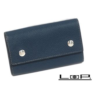 エルメス(Hermes)の■中古■　エルメス エチュイクレ 4 キーケース 鍵 4連 ネイビー エプソン □L刻 【A73052】(キーケース)