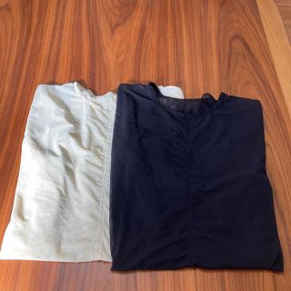 ユニクロ(UNIQLO)のマメクロゴウチ×ユニクロ　シアークルーネックTシャツ　ブラック&ホワイト(Tシャツ(長袖/七分))