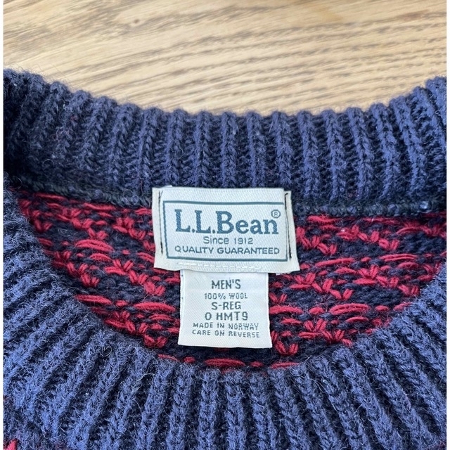 L.L.Bean - 【状態◎】90's L.L.Bean バーズアイニット ノルウェー製 S