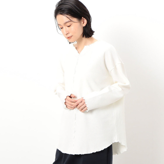 コムサイズム(COMME CA ISM)のONIGIRI （おにぎり）ワッフルメロウ　ロンＴ　ホワイト(Tシャツ(長袖/七分))