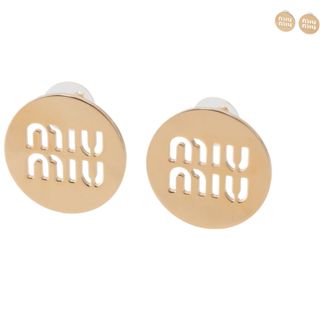 ミュウミュウ(miumiu)のミュウミュウ MIU MIU ピアスメタル スタッドピアス カットアウトロゴ 5JO849 2DTU (ピアス)