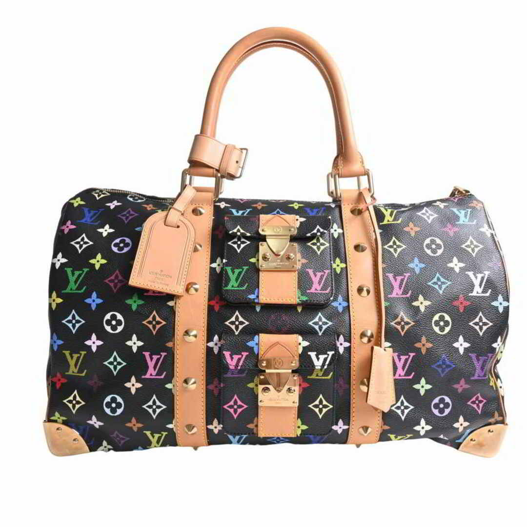 LOUIS VUITTON ルイヴィトン マルチ キーポル45 ボストンバッグ ブラック/マルチカラー PVC by