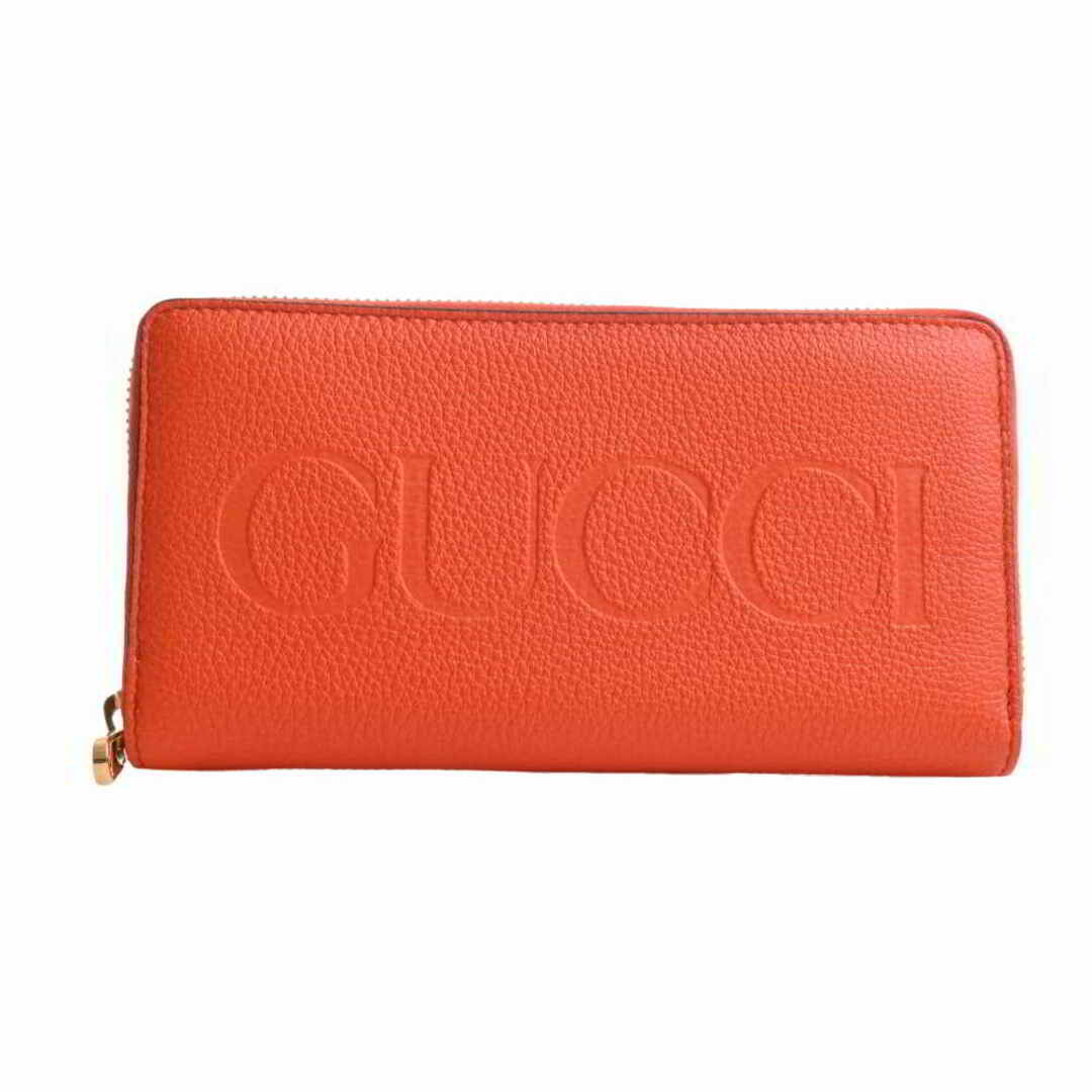 Gucci - 【中古】 Gucci グッチ レザー ロゴ ジップアラウンド