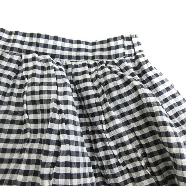 SLOBE IENA(スローブイエナ)のスローブ イエナ スカート フレア ミニ コットン シルク混 チェック 黒 白 レディースのスカート(ミニスカート)の商品写真