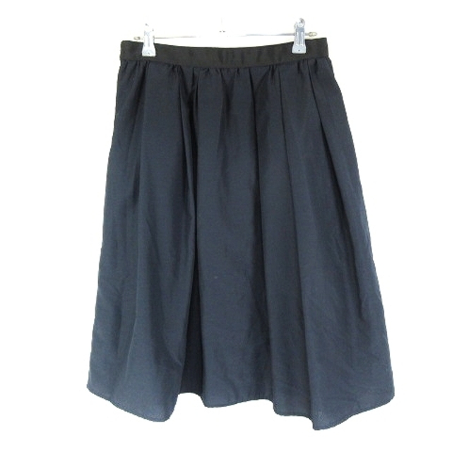 NATURAL BEAUTY BASIC(ナチュラルビューティーベーシック)のナチュラルビューティーベーシック スカート フレア ミモレ丈 薄手 M 黒 レディースのスカート(ロングスカート)の商品写真