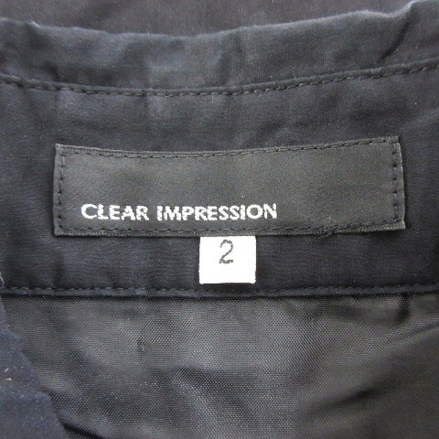 CLEAR IMPRESSION(クリアインプレッション)のクリアインプレッション ワンピース ひざ丈 半袖 ステンカラー フリル 2 黒 レディースのワンピース(ひざ丈ワンピース)の商品写真