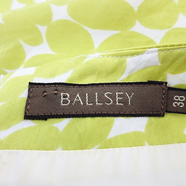 Ballsey(ボールジィ)のボールジートゥモローランド ワンピース ミモレ丈 七分袖 38 緑 白 レディースのワンピース(ロングワンピース/マキシワンピース)の商品写真