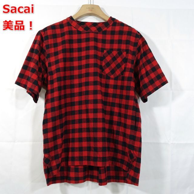 【新品タグ付き】sacai チェック半袖Tシャツ