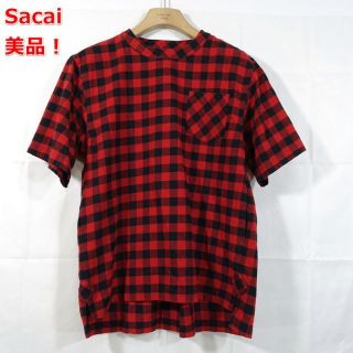 サカイ(sacai)の【良品】sacai　バッファローチェックＴシャツ　サカイ(Tシャツ/カットソー(半袖/袖なし))