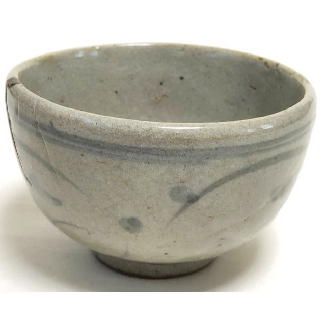 木原茶碗 古唐津系木原窯 陶胎染付 寛永~元禄 銀継ぎ修復 木原茶碗 古唐津系木原窯 陶胎染付 寛永~元禄 銀継ぎ修復