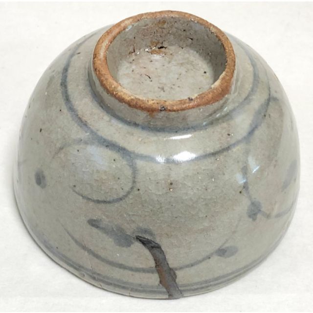 木原茶碗 古唐津系木原窯 陶胎染付 寛永~元禄 銀継ぎ修復 木原茶碗 古唐津系木原窯 陶胎染付 寛永~元禄 銀継ぎ修復