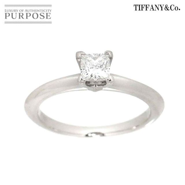 Tiffany & Co.(ティファニー)のティファニー TIFFANY&CO. プリンセスカット ダイヤ 0.31ct F/VVS2/EX 8号 リング Pt プラチナ 指輪  【鑑定書付き】 VLP 90184963 レディースのアクセサリー(リング(指輪))の商品写真